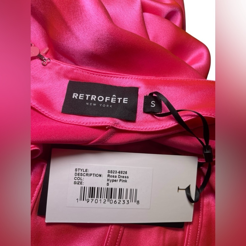 Retrofête Rosa Hot Pink Corset Gown NWT Size Small – Cowl Neck Slip Dress - Picture 7 of 8